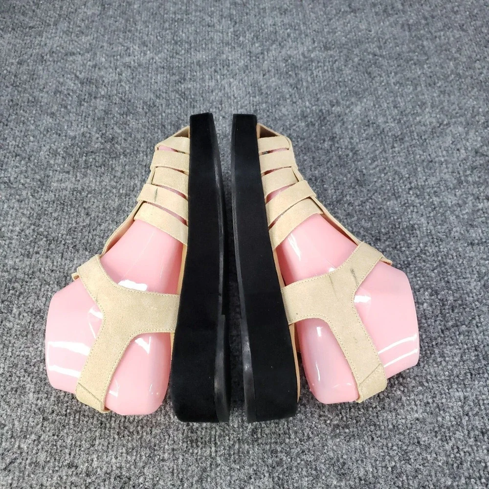 Flattered Gigi  Sandal Womens Size EU 36 US 6 Beige Black Gladiator Strap Summer